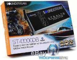 Soundstream St4.1000db Bluetooth Motorcycle Marine 4 Channel Speakers Amplifier