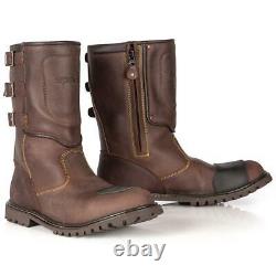 Spada Foundry Brown Waterproof Retro Motorcycle Boots Clearance Cruiser