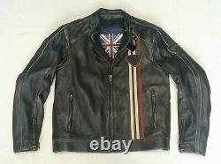 Superb £395 Triumph Raven Leather Motorcycle Jacket L Café Racer Style