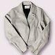 T By Alexander Wang Gray Pebbled Calf Leather Moto Jacket Size 0
