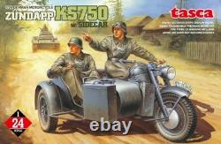 Tasca 1/24 Scale Zundapp German Motorcycle With Sidecar Model Kit