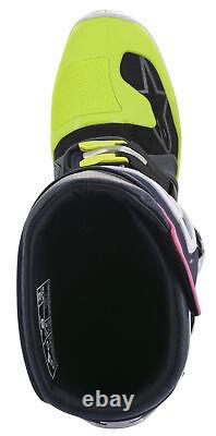 Tech 7 MX Boots Dark Grey/Dark Blue/Neon Pink US 09 Alpinestars 2012014-9076-9