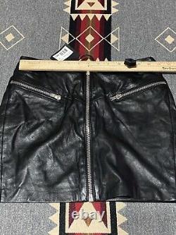 The Kooples Shiny Lamb Sport Black Skirt Size S NWT $495 Womens FJ913 T71