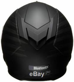 Torc T14 Bluetooth Full Face Dual Visor Motorcycle Helmet Flat Black Flag
