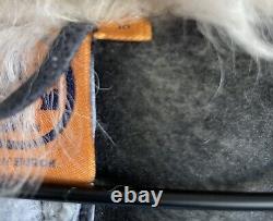 Tory Burch Metallic Leather Shearling Jacket Blue/Gray Size 10