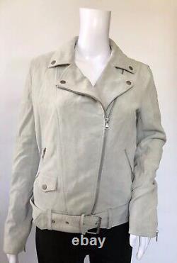 Ugg Stacey Suede Moto Jacket Dove Grey Lamb Suede Women's Size S -new