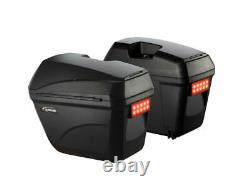Universal Hard Case Side Panniers LED Light Quick Release-Motorcycle-Bike 2X 28L