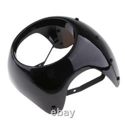 Universal Motorcycle Fromt Headlight Windscreen Fairing for Cafe Racer Black