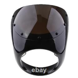 Universal Motorcycle Fromt Headlight Windscreen Fairing for Cafe Racer Black