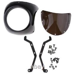 Universal Motorcycle Fromt Headlight Windscreen Fairing for Cafe Racer Black