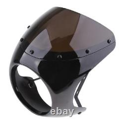 Universal Motorcycle Fromt Headlight Windscreen Fairing for Cafe Racer Black