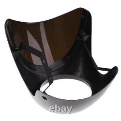 Universal Motorcycle Fromt Headlight Windscreen Fairing for Cafe Racer Black