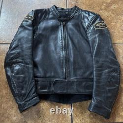 Vanson BLACK LEATHER MOTOR CYCLE RACE JACKET SIZE 38