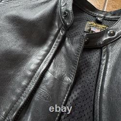 Vanson BLACK LEATHER MOTOR CYCLE RACE JACKET SIZE 38