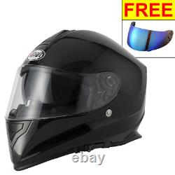 Vcan V128 Full Face DVS Motorcycle Helmet Pinlock Ready Gloss Black + Vcan Visor