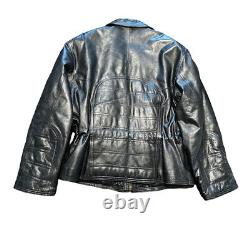 Vera Pelle Belted Leather Jacket Handcrafted in Florence Made in Italy Size 40