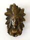 Vintage 1974 Brass Native American Style Indian Head Bergamot Brass Works Buckle