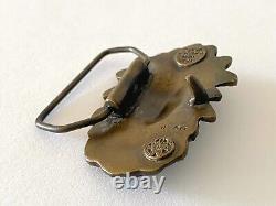 Vintage 1974 Brass Native American Style Indian Head Bergamot Brass Works Buckle