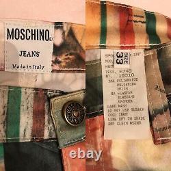 Vintage 90s Moschino Pants Trousers Art History Print Size 33 made in Italy