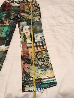 Vintage 90s Moschino Pants Trousers Art History Print Size 33 made in Italy