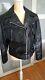 Vintage 90s Women's Black Leather All American Rider Moto Fringe Jacket Sz14