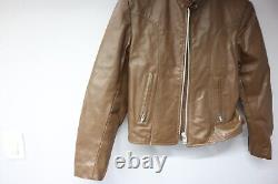 Vintage Bristol Leather Motorcycle Zip Bomber Jacket Women's Sz. 42 Brown Lined