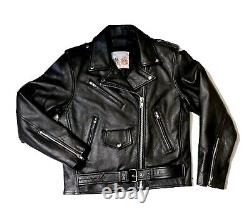 Vintage EXCELLED New York Womens Sz 6 Leather Biker Moto Jacket 20849 YKK Black