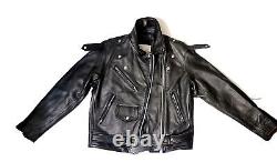 Vintage EXCELLED New York Womens Sz 6 Leather Biker Moto Jacket 20849 YKK Black