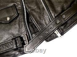 Vintage EXCELLED New York Womens Sz 6 Leather Biker Moto Jacket 20849 YKK Black