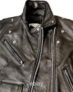 Vintage EXCELLED New York Womens Sz 6 Leather Biker Moto Jacket 20849 YKK Black