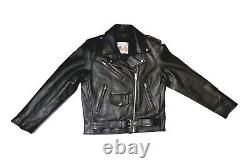 Vintage EXCELLED New York Womens Sz 6 Leather Biker Moto Jacket 20849 YKK Black