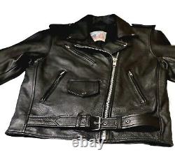 Vintage EXCELLED New York Womens Sz 6 Leather Biker Moto Jacket 20849 YKK Black