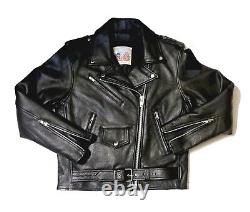 Vintage EXCELLED New York Womens Sz 6 Leather Biker Moto Jacket 20849 YKK Black