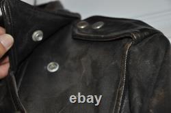 Vintage Leather Motor Cycle Motorcycle Bikers Jacket Wolf Outer Wear of Boston