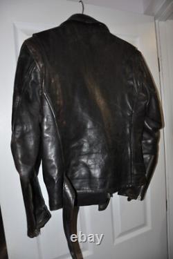 Vintage Leather Motor Cycle Motorcycle Bikers Jacket Wolf Outer Wear of Boston