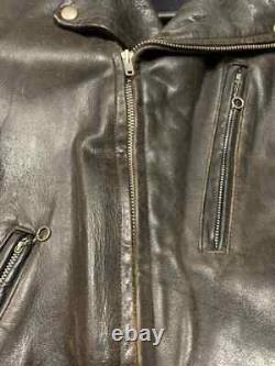 Vintage Leather Motor Cycle Motorcycle Bikers Jacket Wolf Outer Wear of Boston