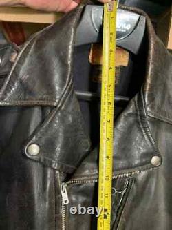Vintage Leather Motor Cycle Motorcycle Bikers Jacket Wolf Outer Wear of Boston