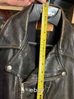 Vintage Leather Motor Cycle Motorcycle Bikers Jacket Wolf Outer Wear of Boston