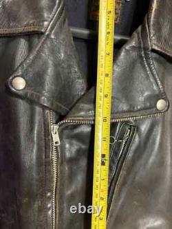 Vintage Leather Motor Cycle Motorcycle Bikers Jacket Wolf Outer Wear of Boston