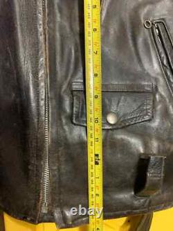 Vintage Leather Motor Cycle Motorcycle Bikers Jacket Wolf Outer Wear of Boston
