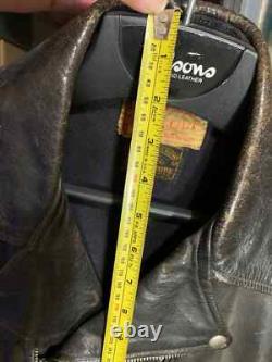 Vintage Leather Motor Cycle Motorcycle Bikers Jacket Wolf Outer Wear of Boston