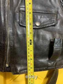 Vintage Leather Motor Cycle Motorcycle Bikers Jacket Wolf Outer Wear of Boston