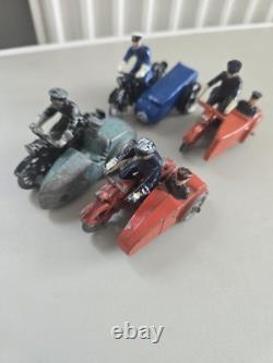 Vintage Motorcycle & Sidecar, Diecast. 1940s