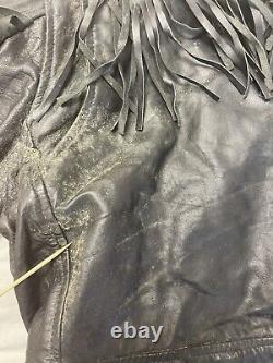 Vintage Sears Leather Shop Western Classic Motorcycle Jacket Womens Size XL 70s
