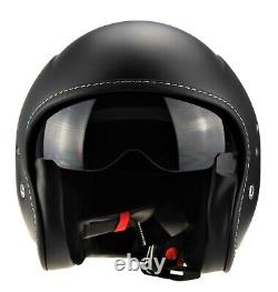 Viper F17 Aviator Open Face Jet Scooter Motorcycle Retro Helmet Mod Matt Black