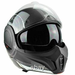 Viper F242 Reverse Flip Front Modular Motorcycle Touring Helmet Matt Black Revo