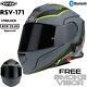 Viper Rs-v171 Bl+ 3.0 Bluetooth Flip-up Motorcycle Motorbike Helmet Zone Yellow