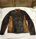 Womens Xl Azteca Argentina Brown Leather Motorcycle Jacket Zipper Coat 27 S4