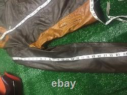 WOMENS XL Azteca Argentina BROWN LEATHER MOTORCYCLE JACKET ZIPPER COAT 27 s4