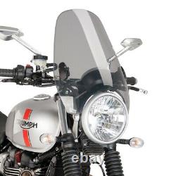 Windshield Puig Custom II for Triumph Bonneville T100 light smoke